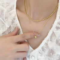 18K Gold Plated Layered Bead Drop Necklace - RACHIVA