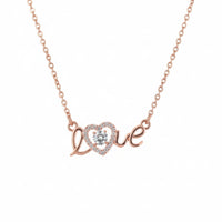 18K Rose Gold Plated Love Heart Zircon Necklace