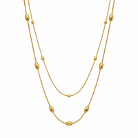 18K Gold Plated Layered Bead Chain Necklace - RACHIVA