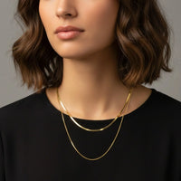 18K Gold Plated Dual Chain Layered Necklace - RACHIVA