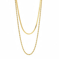 18K Gold Plated Classic Dual Chain Layered Necklace - RACHIVA