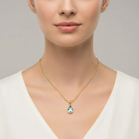 18K Gold Plated Blue Teardrop Pendant Necklace - RACHIVA