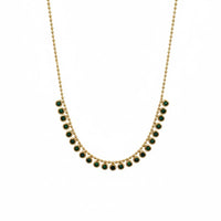 18K Gold Plated Green Zircon Station Necklace - RACHIVA
