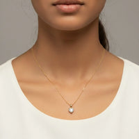 18K Gold Plated Heart Cut Zircon Solitaire Necklace - RACHIVA