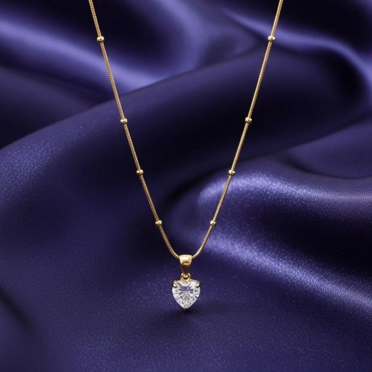 18K Gold Plated Heart Cut Zircon Solitaire Necklace - RACHIVA