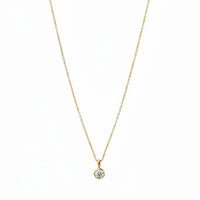 18K Gold Plated Minimal Round Zircon Solitaire Necklace - RACHIVA