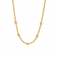 18K Gold Plated Floral Herringbone Chain Necklace - RACHIVA