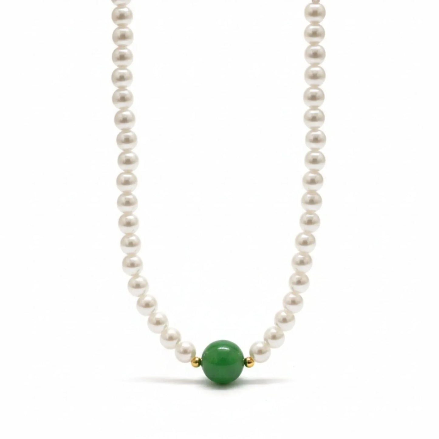 18K Gold Plated Green Center Pearl Necklace - RACHIVA
