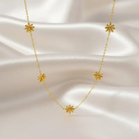 18K Gold Plated Floral Station Necklace - RACHIVA