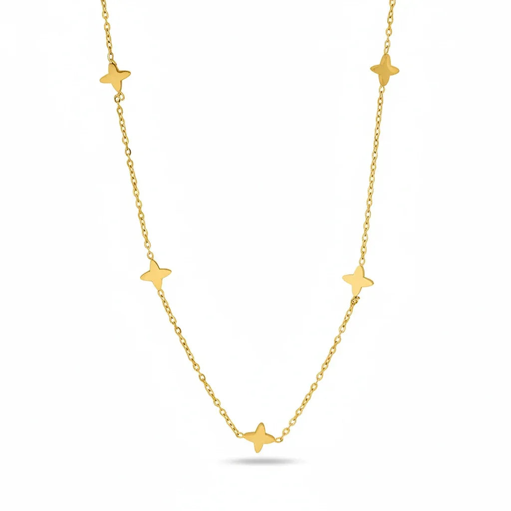 18K Gold Plated Butterfly Station Necklace - RACHIVA