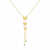18K Gold Plated Butterfly Drop Zircon Necklace - RACHIVA