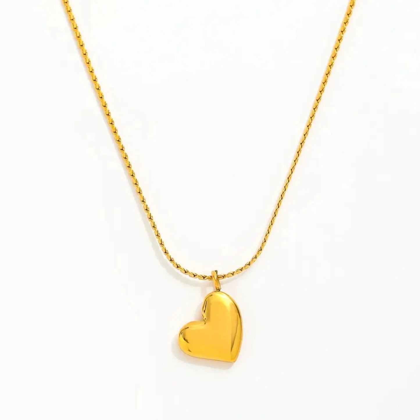 18K Gold Plated Bold Puffy Heart Pendant Necklace - RACHIVA