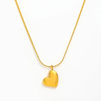 18K Gold Plated Bold Puffy Heart Pendant Necklace - RACHIVA