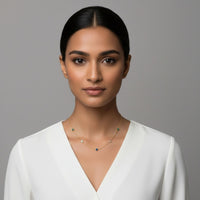 18K Gold Plated Multi Colour Bezel Zircon Station Necklace