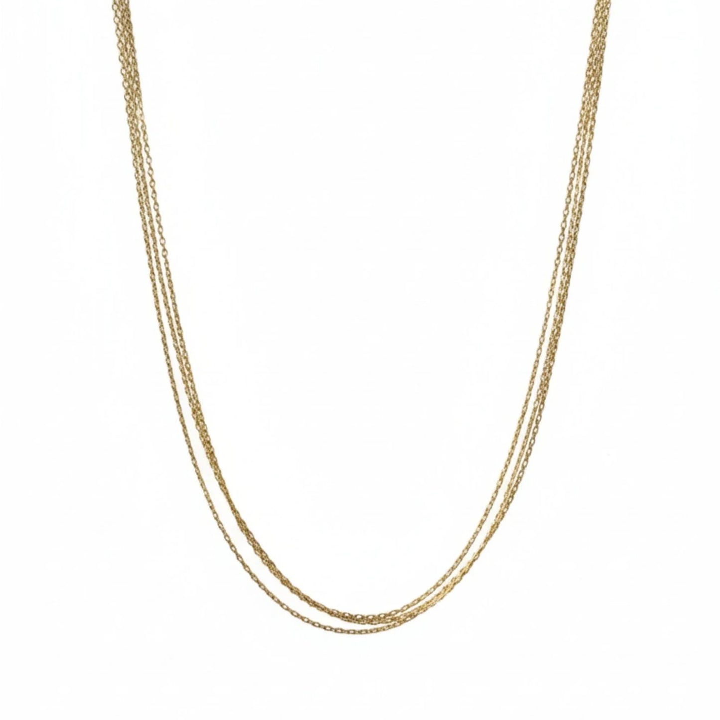 18K Gold Plated Minimal Multi Layer Chain Necklace - RACHIVA