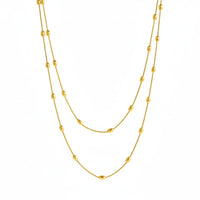 18K Gold Plated Double Layer Gold Beaded Necklace - RACHIVA