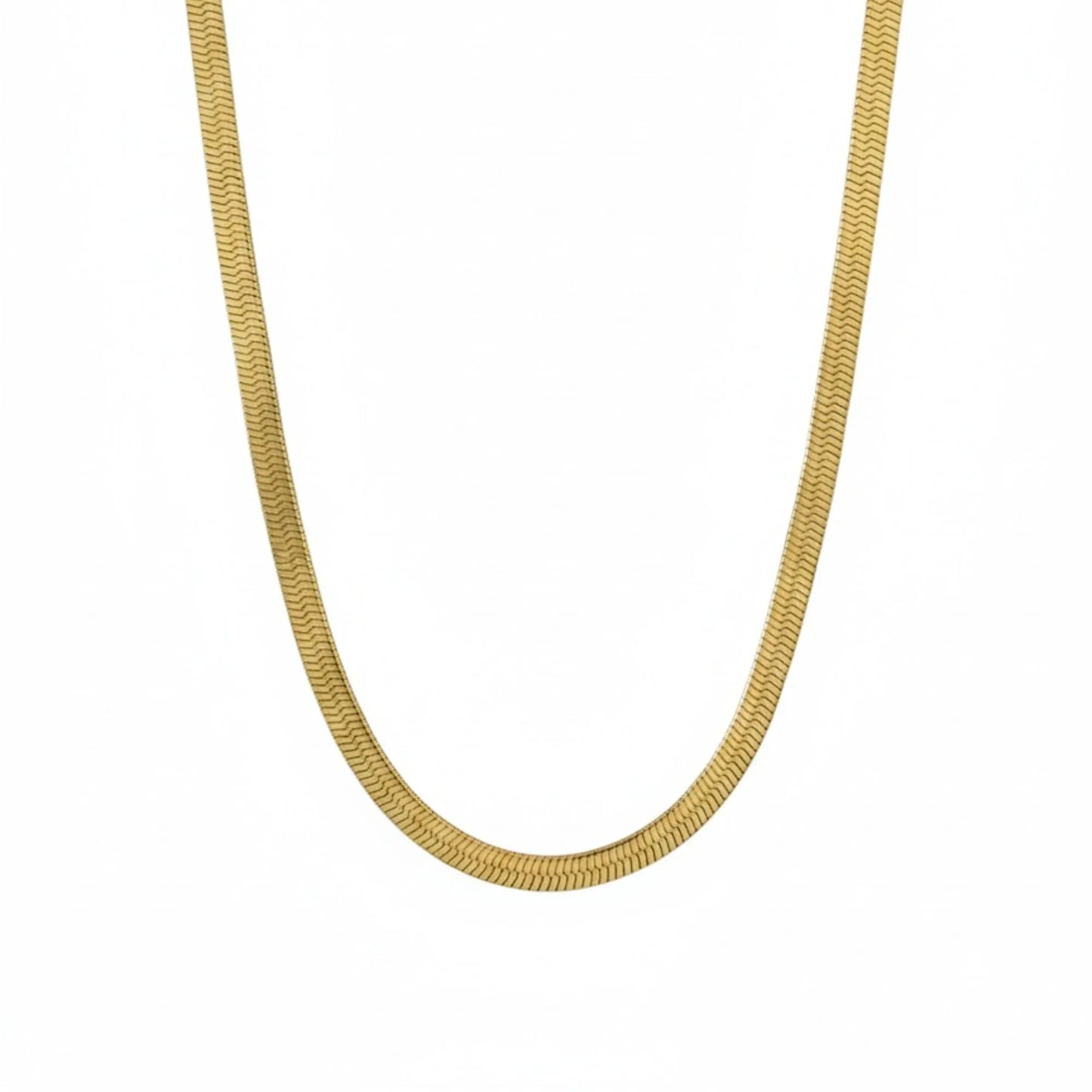 18K Gold Plated Classic Herringbone Chain Necklace - RACHIVA