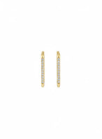 18K Gold Plated Rectangular Zircon Hoop Earrings - RACHIVA