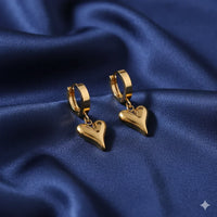18K Gold Plated Puffy Heart Drop Earrings - RACHIVA