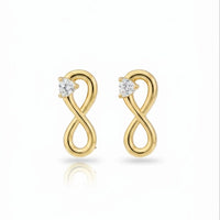 18K Gold Plated Infinity White Zircon Stud Earrings - RACHIVA