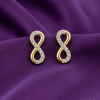 18K Gold Plated Pave Infinity Zircon Stud Earrings - RACHIVA