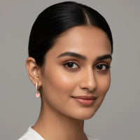 18K Gold Plated Pink Enamel Heart Huggie Earrings - RACHIVA