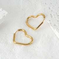 18K Gold Plated Abstract Heart Hoop Earrings - RACHIVA