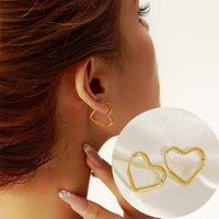 18K Gold Plated Abstract Heart Hoop Earrings - RACHIVA