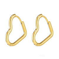 18K Gold Plated Abstract Heart Hoop Earrings - RACHIVA