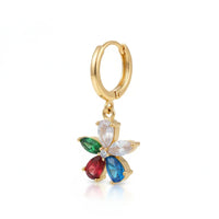 18K Gold Plated Floral Multicolor Drop Earrings - RACHIVA