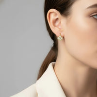 18K Gold Plated Clover Crystal Hoop Earrings - RACHIVA