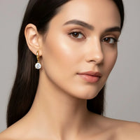 18K Gold Plated Heart Cut CZ Drop Earrings - RACHIVA