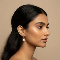 18K Gold Plated Round Solitaire Drop Earrings - RACHIVA