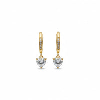 18K Gold Plated Round Solitaire Drop Earrings - RACHIVA