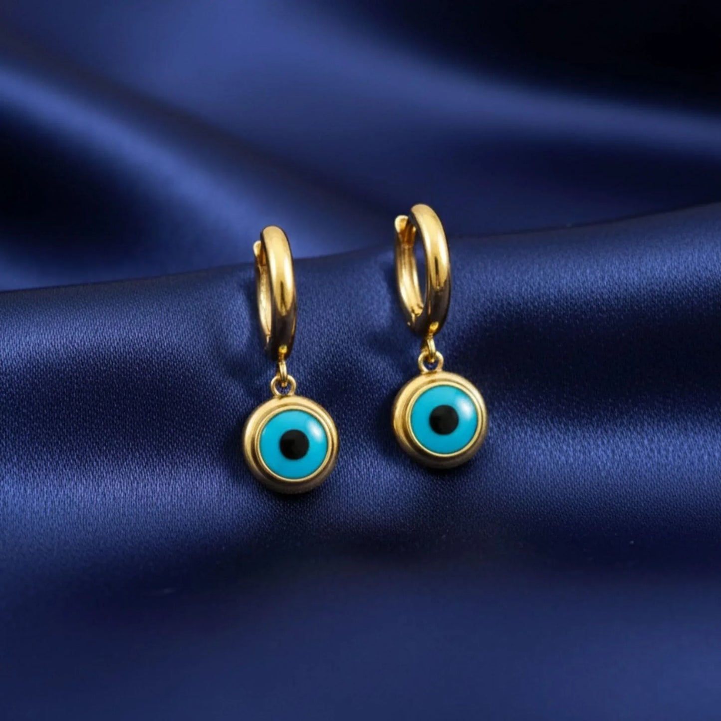 18K Gold Plated Evil Eye Drop Earrings - RACHIVA