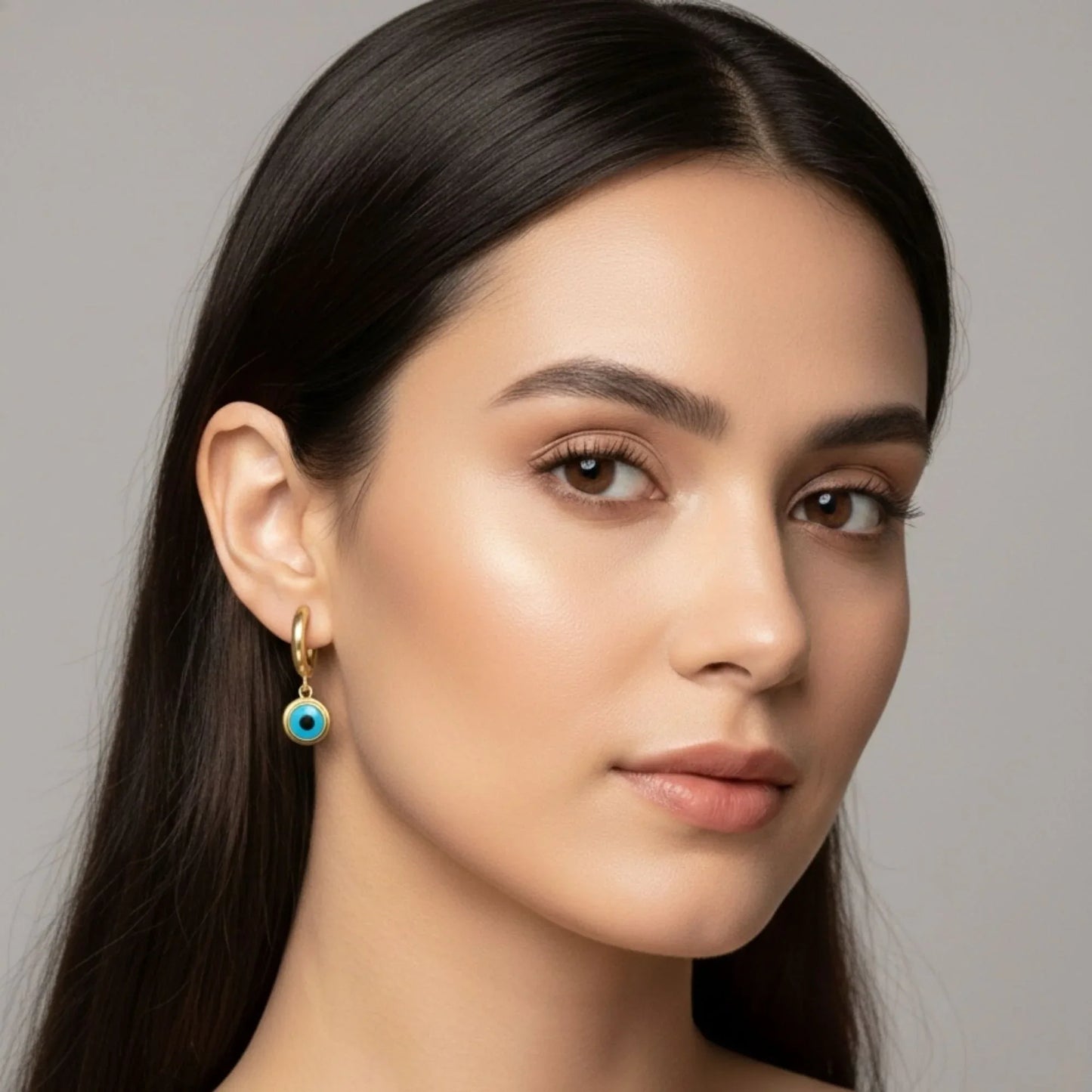 18K Gold Plated Evil Eye Drop Earrings - RACHIVA