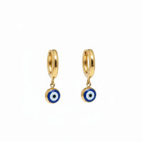 18K Gold Plated Evil Eye Dangler Earrings - RACHIVA