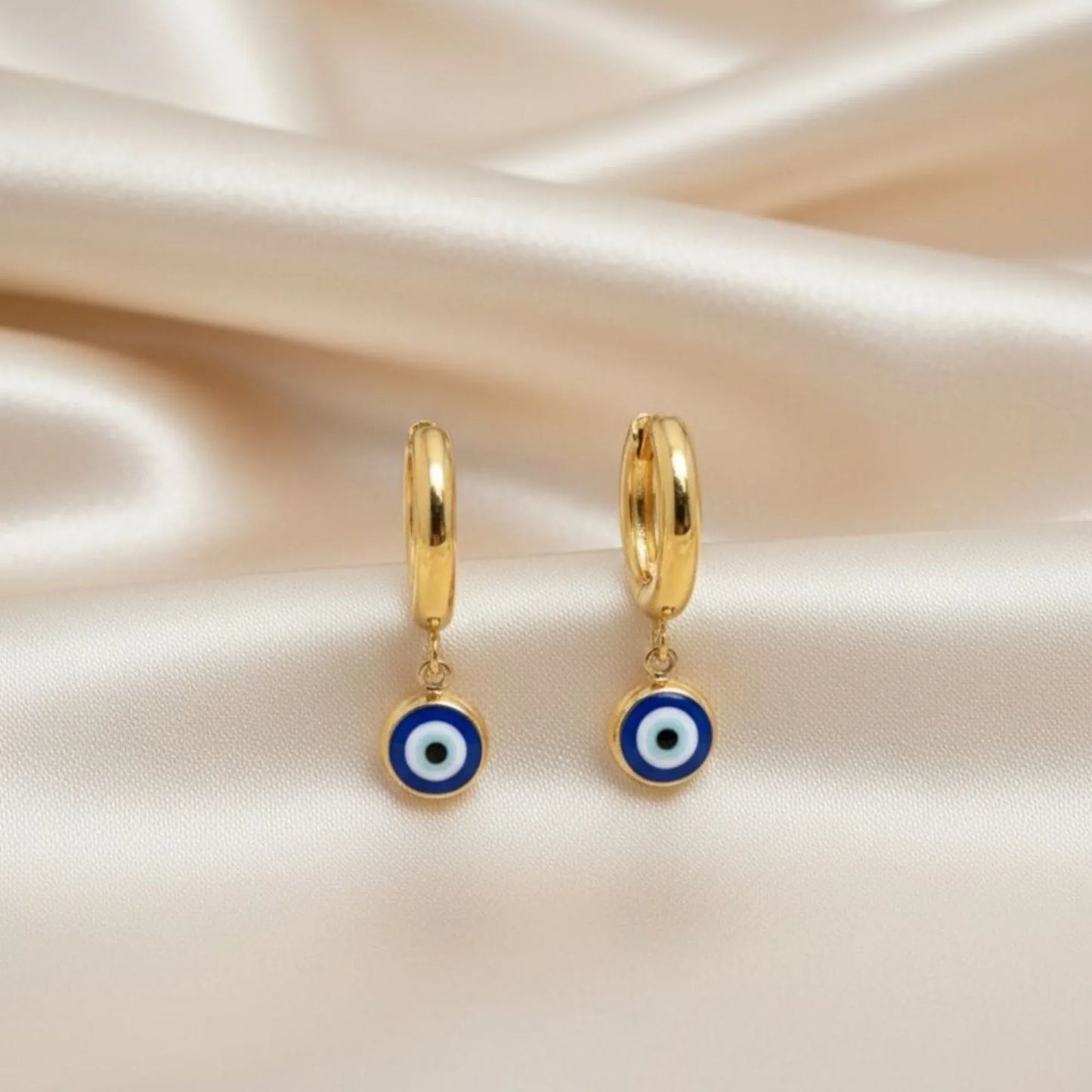 18K Gold Plated Evil Eye Dangler Earrings - RACHIVA