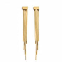 18K Gold Plated Long Bar Chain Earrings - RACHIVA
