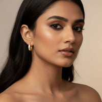18K Gold Plated Channel Set Zircon Hoop Earrings - RACHIVA
