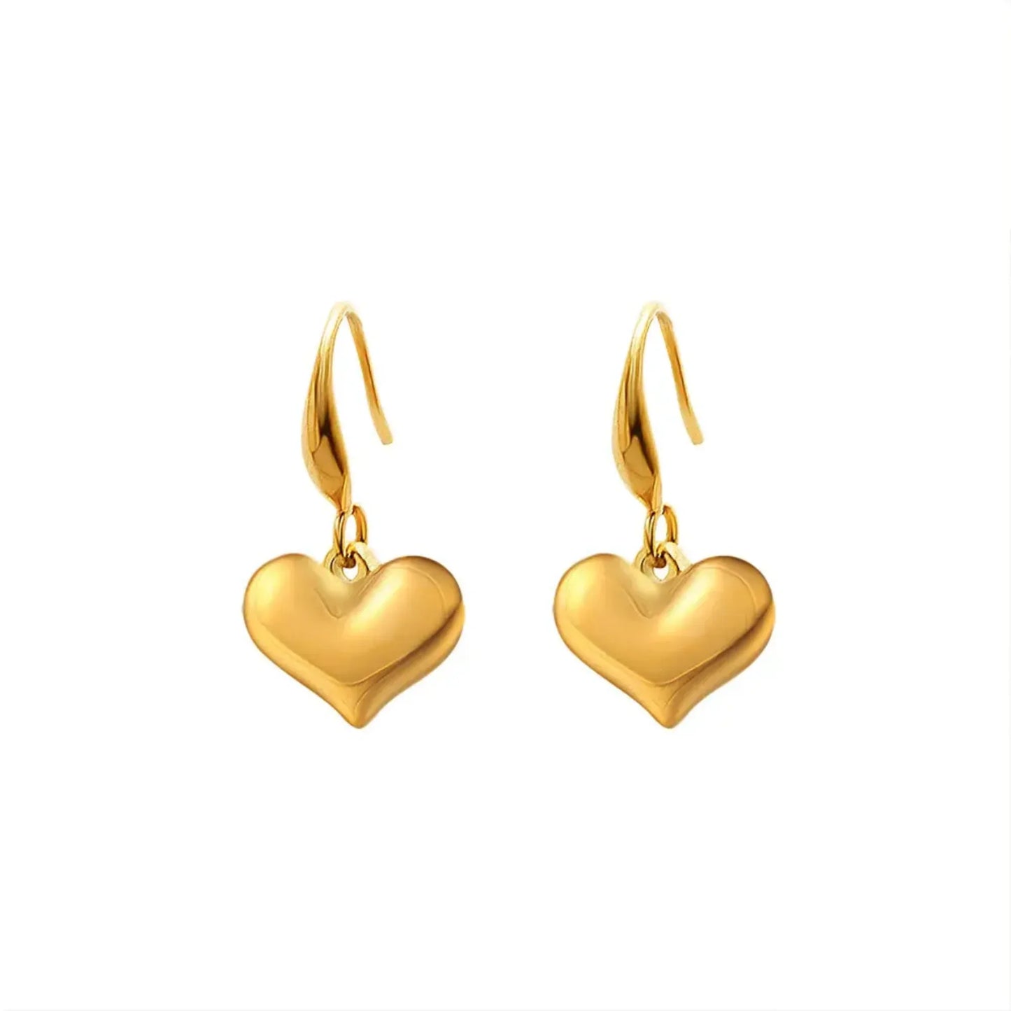 18K Gold Plated Mini Heart Hoop Earrings - RACHIVA