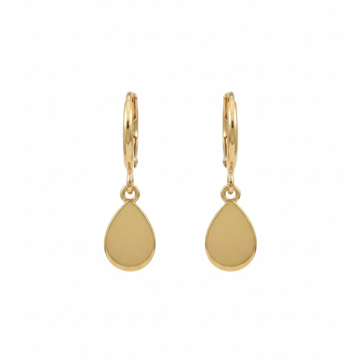 18K Gold Plated Minimal Teardrop Drop Hoop Earrings - RACHIVA