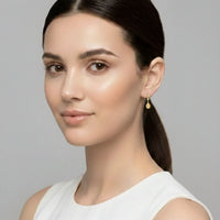 18K Gold Plated Minimal Teardrop Drop Hoop Earrings - RACHIVA
