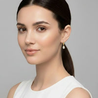 18K Gold Plated Minimal Pear Zircon Drop Earrings - RACHIVA
