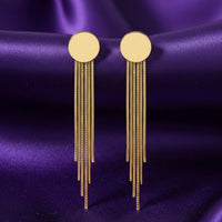 18K Gold Plated Long Tassel Statement Earrings - RACHIVA