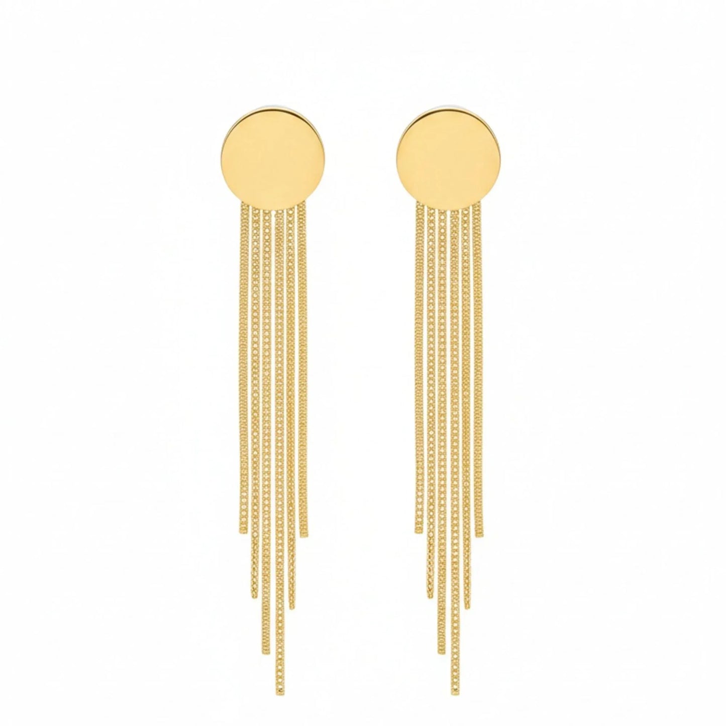 18K Gold Plated Long Tassel Statement Earrings - RACHIVA
