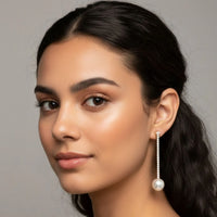 18K Gold Plated Pearl Drop Bar Earrings - RACHIVA