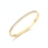 18K Gold Plated Classic Zircon Bangle Bracelet - RACHIVA
