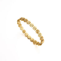 18K Gold Plated Daisy Floral Bangle Bracelet - RACHIVA