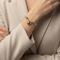18K Gold Plated Multicolor Bead Heart Bracelet - RACHIVA